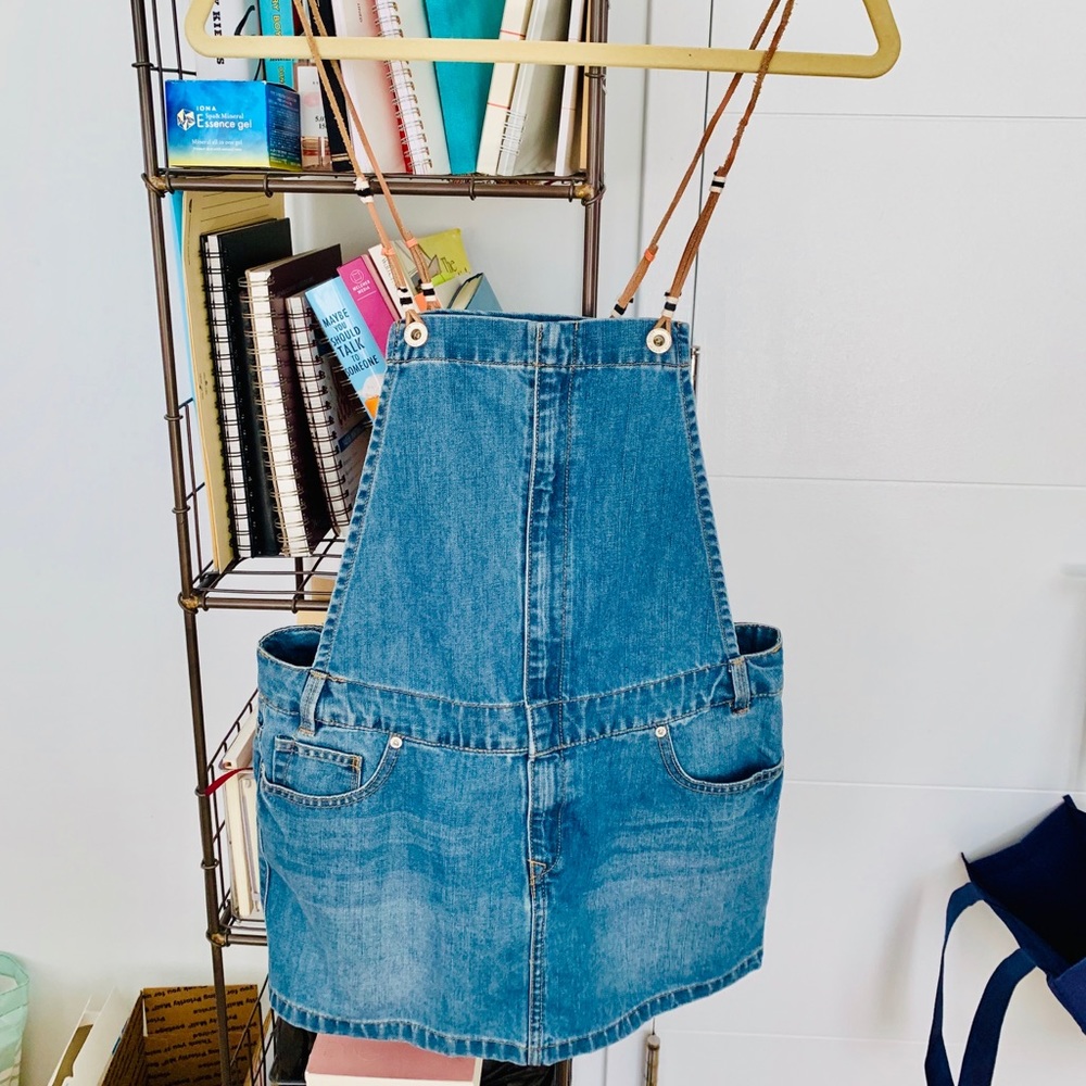 Mango | Denim Overalls Dress (Light/Medium Wash)